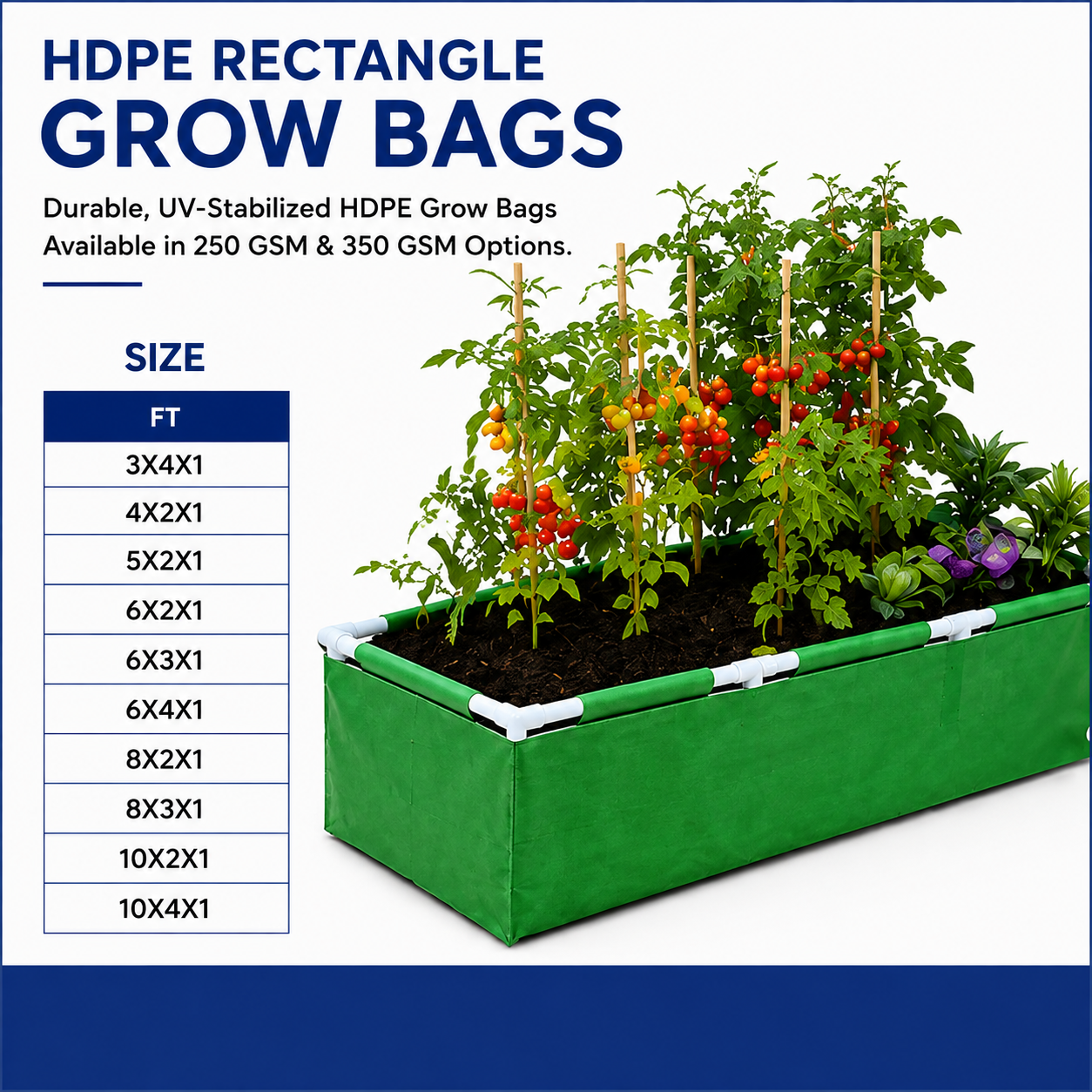HDPE Rectangular Grow Bag